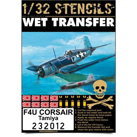 Wet Transfer stencils and markings for F4U Corsair (Tamiya) HGW232012