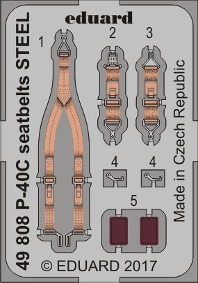 Detailset Curtiss P40C Seatbelts (Bronco) E49-808