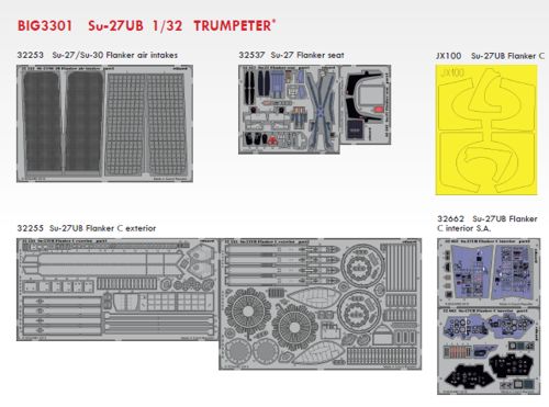 Detailset Suchoi Su27UK Flanker C (Trumpeter) BIG3301