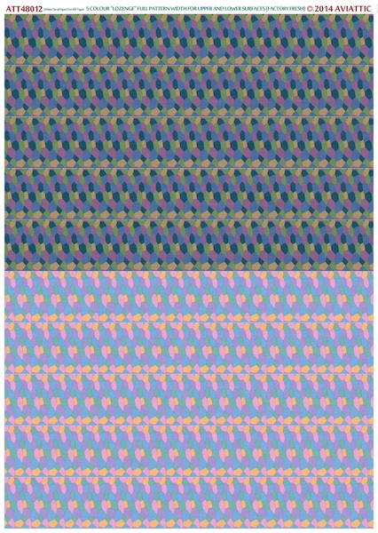 German Lozenge 5 colours Full pattern for upper and lower surfaces - Factory Fresh ATT48012