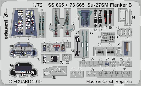 Detailset Sukhoi Su27SM Flanker B (Zvezda) E73-665