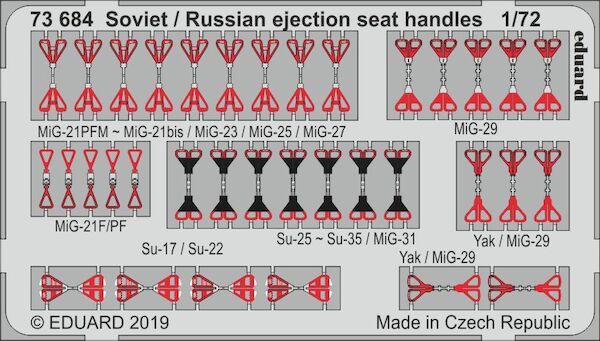 Detailset Soviet / Russian Ejection seat handles E73-684