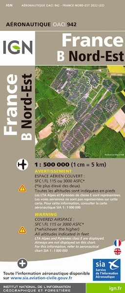 ICAO chart France 942 North East (Nord-Est) Edition 2022 IGN-942