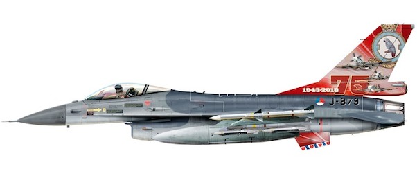 F16A Fighting Falcon (KLU, Royal Netherlands Air Force 322 Squadron , Leeuwarden AB - 75th Anniversary) J-879 580403