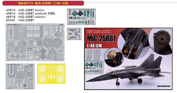 Detailset Mikoyan MiG25RBT Foxbat (ICM) BIG49173