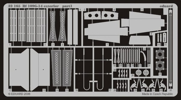 Detailset Messerschmitt BF109G-14 exterior (Hasegawa) E32-165