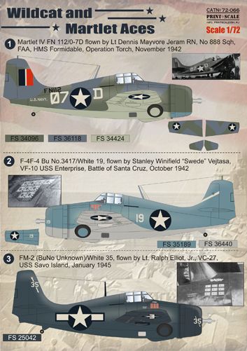 Grumman Wildcat and Martlet Aces PRS72-066