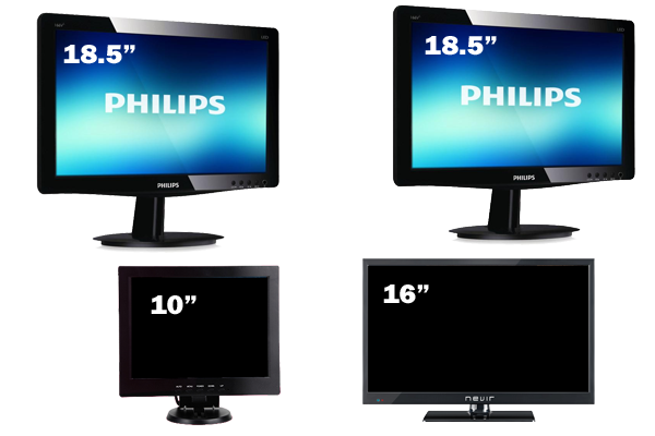 Set of four TFTscreens and supports brackets for the Opencockpits dual MIP. KITMONMIPD
