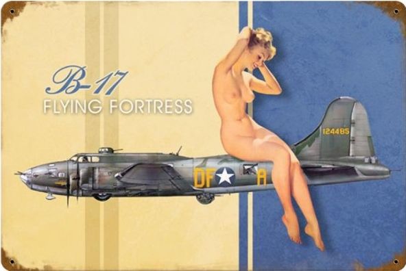 B-17 Nude Metal Sign - pinup PTS-V390