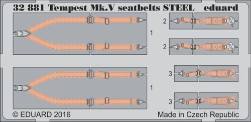 Detailset Tempest MKV Seatbelts (Special Hobby) E32-881