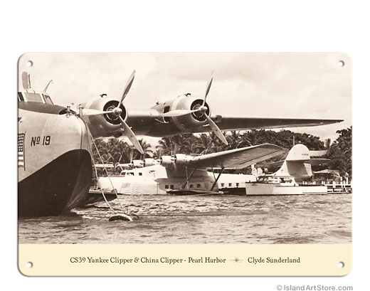 BOEING 314 /'HONOLULU CLIPPER/' SEAPLANE AT DOCK LATE 1930/'S PHOTO ON 8x10/" MATT