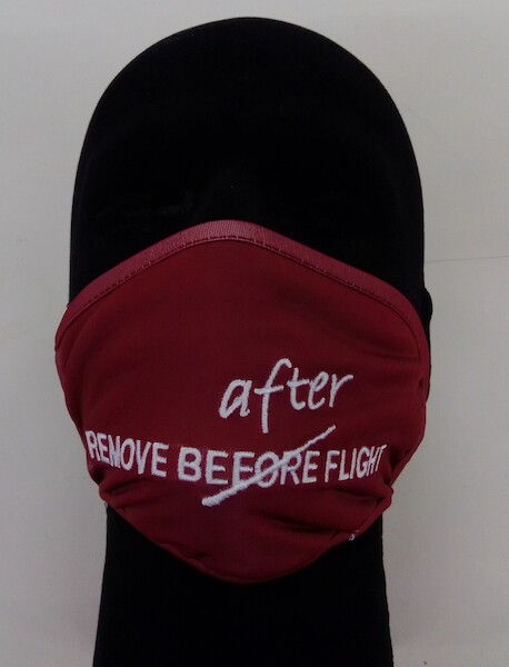 Aviation Face Mask Remove AFTER Flight (red) MASK-RAF RED