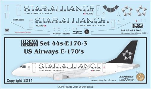 Embraer 170 (US Airways Express - Star Alliance) 44-E170-3