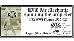 WW1 RFC Air Mechanic Spinning the prop F32-027