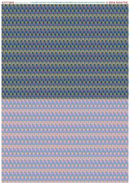 German Lozenge 5 colours full pattern wide for upper and lower surfaces - Factory Fresh ATT72011