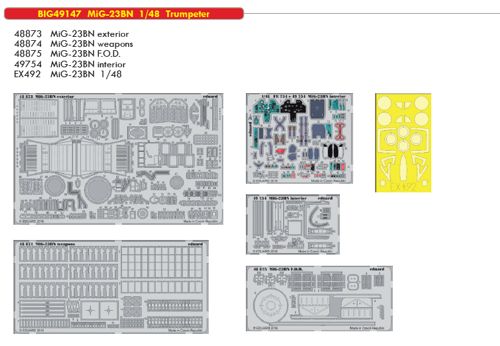 Detailset Mikoyan Mig23BN Flogger (Trumpeter) BIG49147