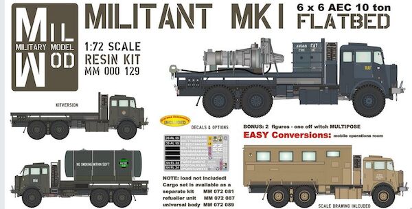Militant MK1,6x6 AEC 10 ton flatbed (RAF, Royal Navy cargo Truck) MM000-129