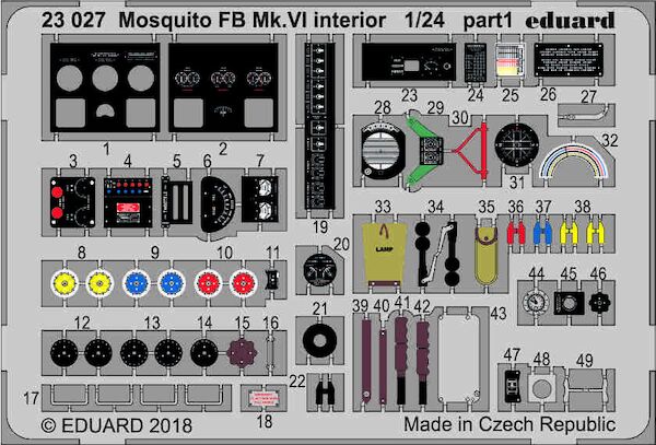 Detailset Mosquito FB MKVI Interior set (Airfix) E23-027