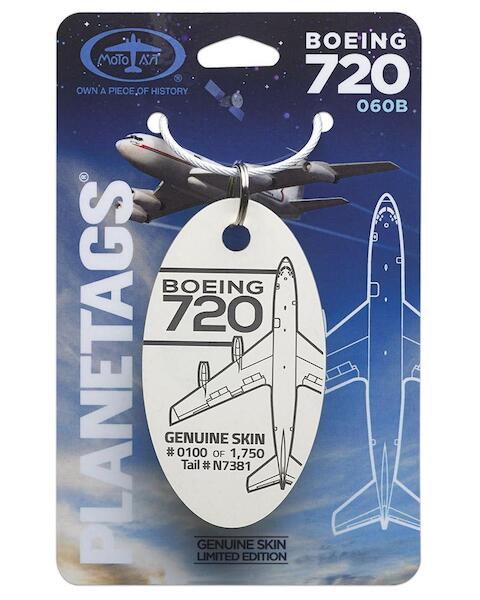 Keychain made of real aircraft skin: Boeing 720-060B N7381 Embraceable Annie  B720 N7381