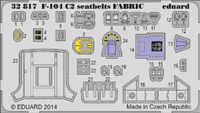 Detailset F104G Starfighter C2 seat seatbelts (Italeri) E32-817