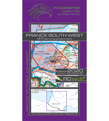 VFR aeronautical chart France Southwest 2020 ROGERS-FR-SW
