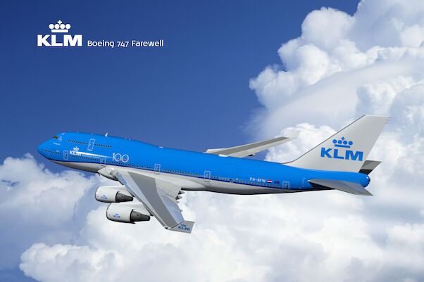 KLM Boeing 747-400 PH-BFW last KLM Boeing 747 FAREWELL flight - metal poster metal sign