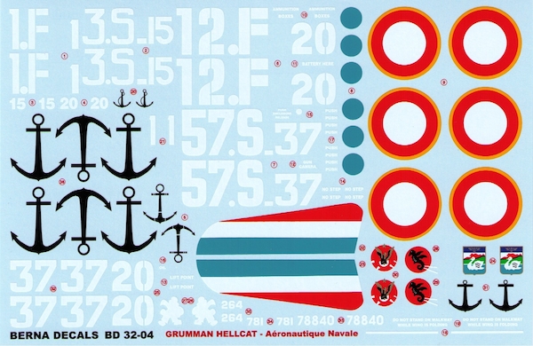 Grumman F6F-5 Hellcat French Aeronavale (4 décorations) (REISSUE) BD32-04