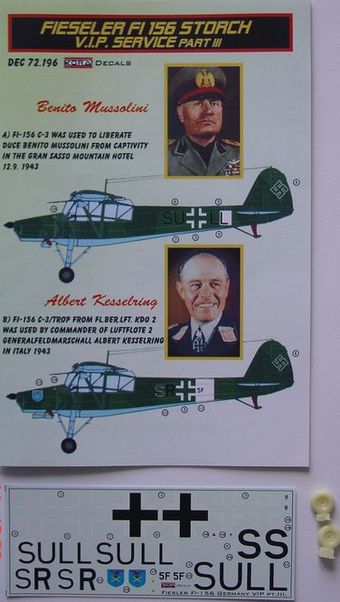 Fieseler Fi156C Storch VIP Part 3 (Mussolini, Kesselring) KDEC72196