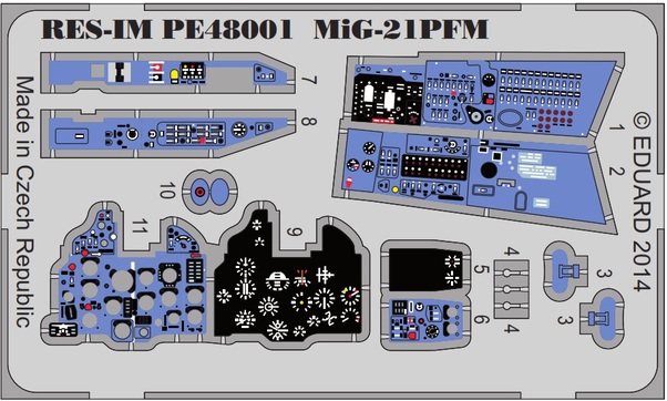 Detailset Mikoyan Mig21PFM Fishbed (Eduard) RESIMPE48001