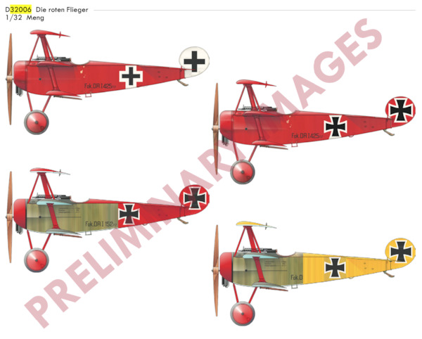 Die rote Flieger Fokker DR1 (Meng) D32006