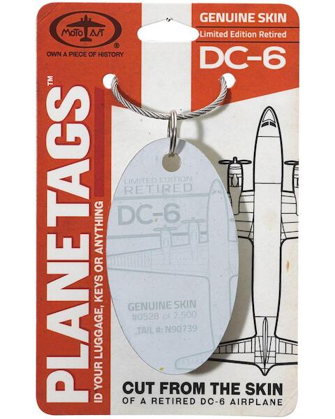 Keychain made of real aircraft skin: DC-6 N90739 DC-6 N90739