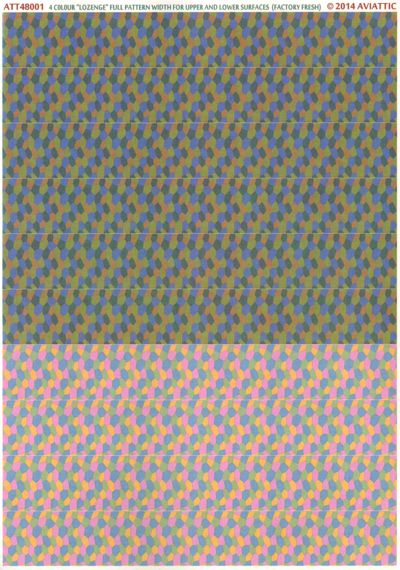 German Lozenge 4 colours full pattern wide for upper and lower surfaces - Factory Fresh ATT48001