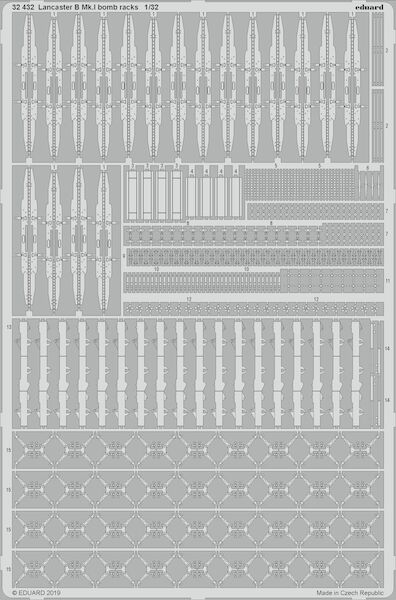 Detailset Lancaster B MK1 Bomb Racks (Hong Kong) E32-432