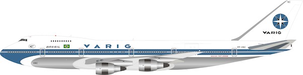 Boeing B747-200 Varig PP-VNC Polished With Stand IF742RG0719P