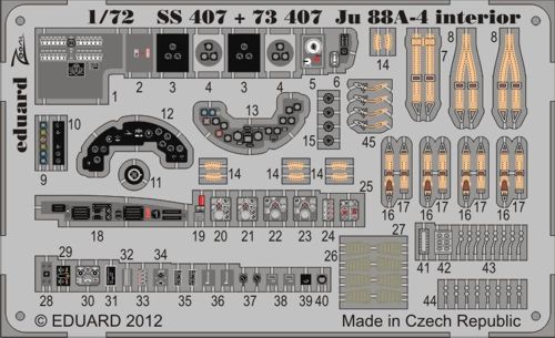 Detailset Junkers Ju88A-4 Interior Self Adhesive (Revell) E73-407