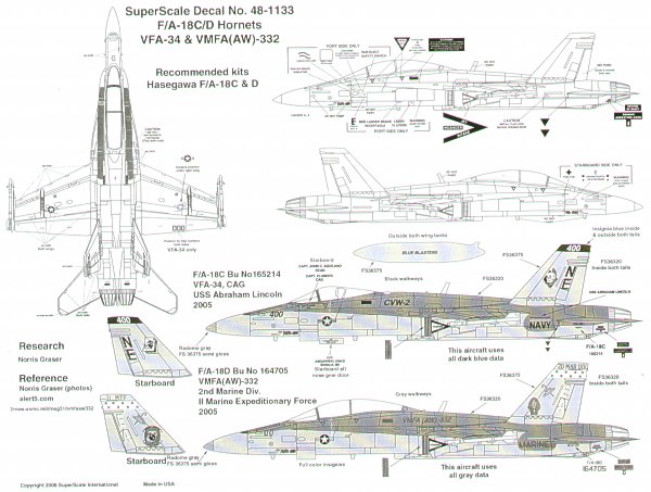 48-1133 F/A18C/D Hornets (VFA34 & VMFA(AW)332) 48-1133