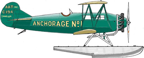 Travelair CW7000 Cabin Biplane plan set ta1000