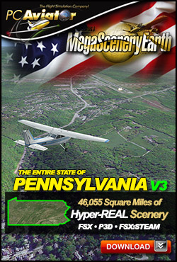 Mega Scenery Earth Version 3, Pennsylvania V3 (Download version) DL-MSEV3-PA