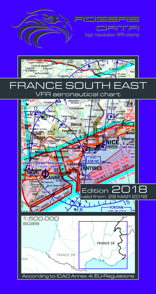 VFR aeronautical chart France Southeast 2018 ROGERS-FR-SE