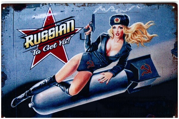 Russian Nose Art pin up Ta get ya! metal poster metal sign YD6798DI