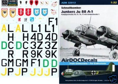 Schnellbomber Junkers Ju88A-1 (KG30, KG51, KG76, KG77 and LG1) adm32013