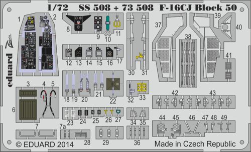Detailset F16CJ Block 50 Self Adhesive (Tamiya) ss508