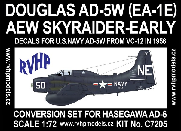 AD5W (EA1E) AEW Skyraider -Early (USN), conv. for Hasegawa AD-6 C7205