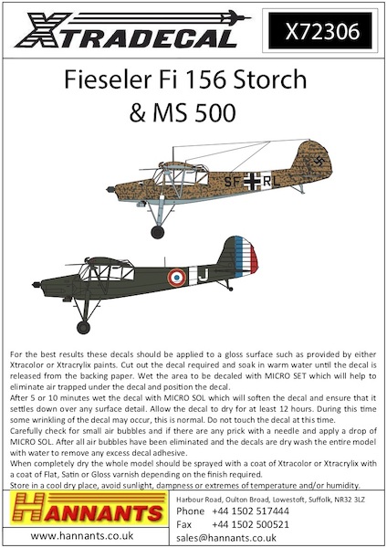 Fieseler fi156 Storch / Morane Saulnier MS500 X72306