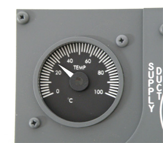 B737 Cabin temperature gauge with servo motors. GAUOVH1