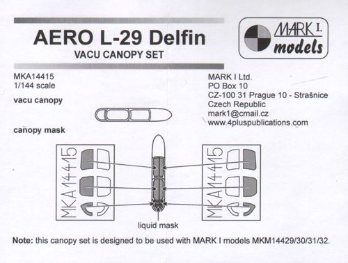 Aero L29 Delfin Vacu canopy set MKA14415