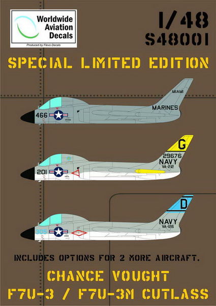 Chance vought F7U-3 / F7U-3M Cutlass Limited edition WADS48001
