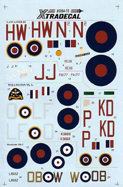 RAF Bomber Command pt 1 (Lancaster BIII, Wellington MK1/3, Blenheim mk1) X72054