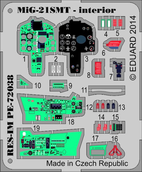 Detailset Mikoyan MiG21SMT Fishbed Interior (RV Models) RESIMPE72038