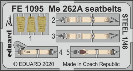 Detailset Messerschmitt Me262A Seatbelts (Hobby Boss) FE1095